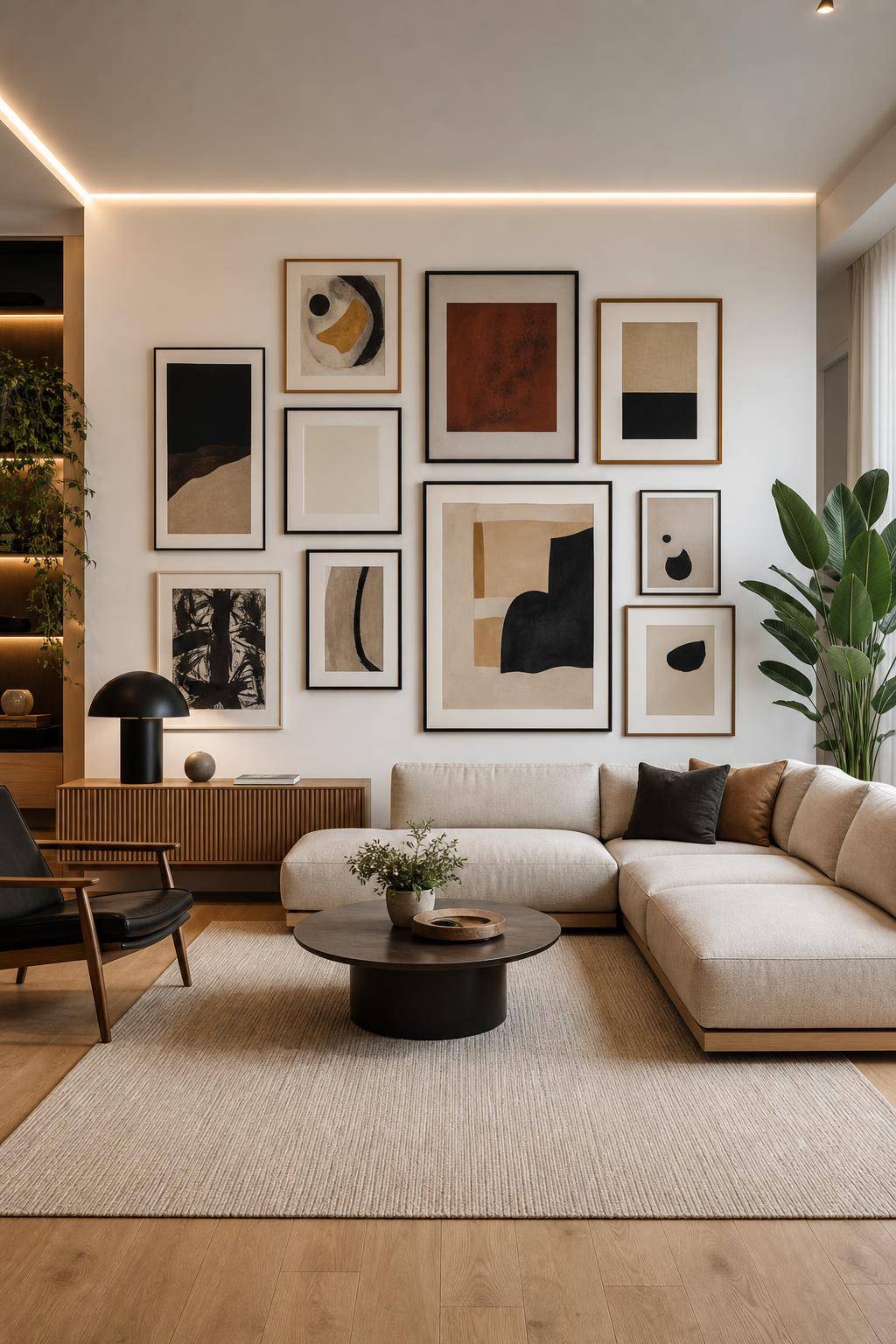 Designer-Wohnzimmer einrichten- Gestalte eine spannende Bilderwand