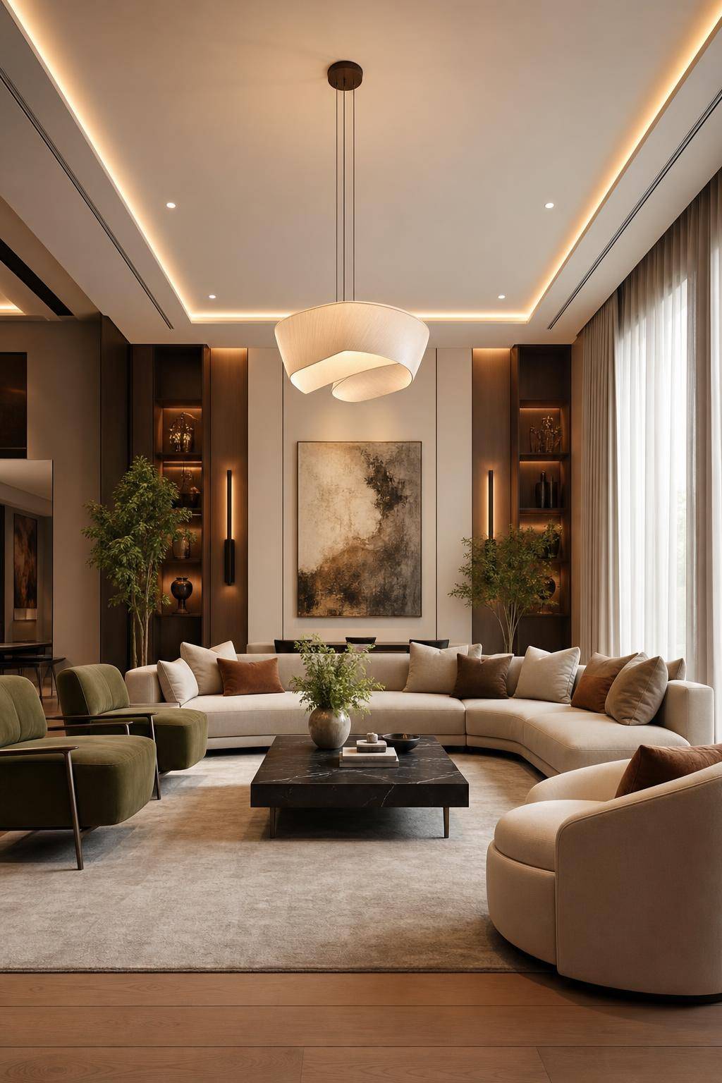 Designer-Wohnzimmer einrichten- Ordne Möbel für maximale Geselligkeit an