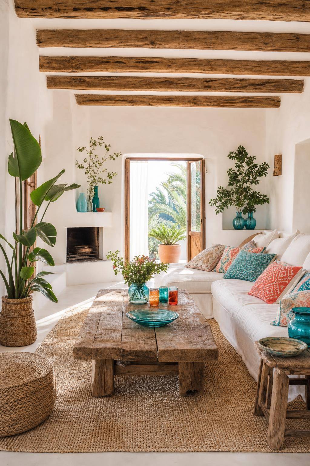 Einrichtung im Ibiza-Style- Verteile bunte Gläser für sommerliche Farbkleckse