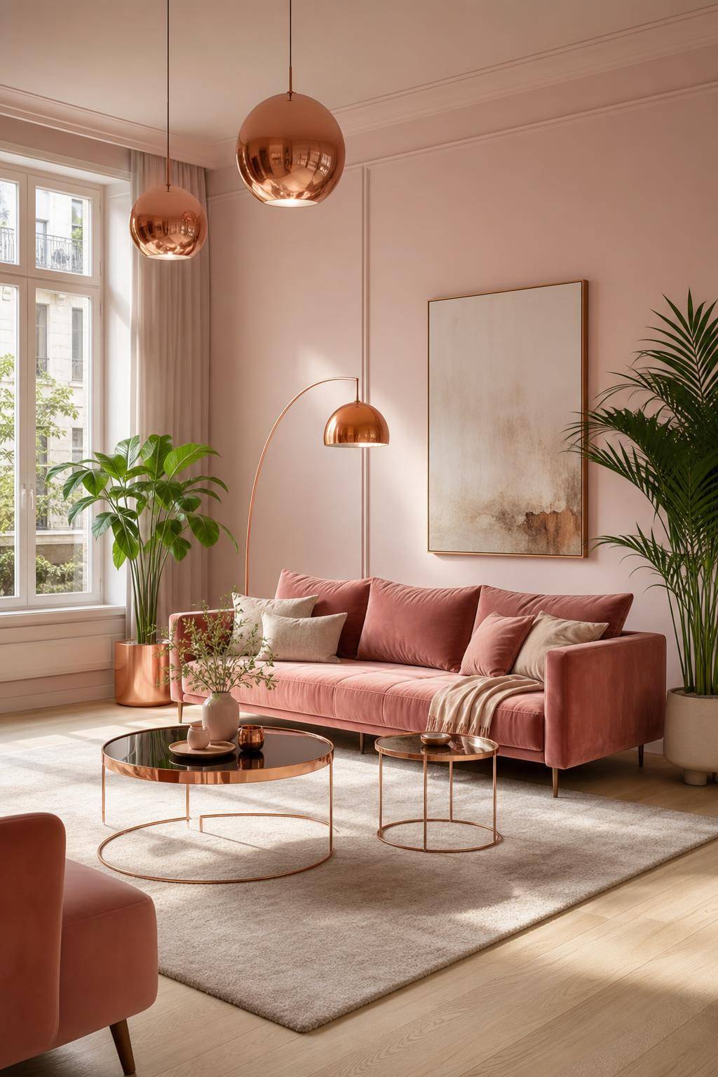 Einrichtungsideen: Welche Farbe passt zu Rosa?- Decoriere mit Kupferdetails für Funkeln