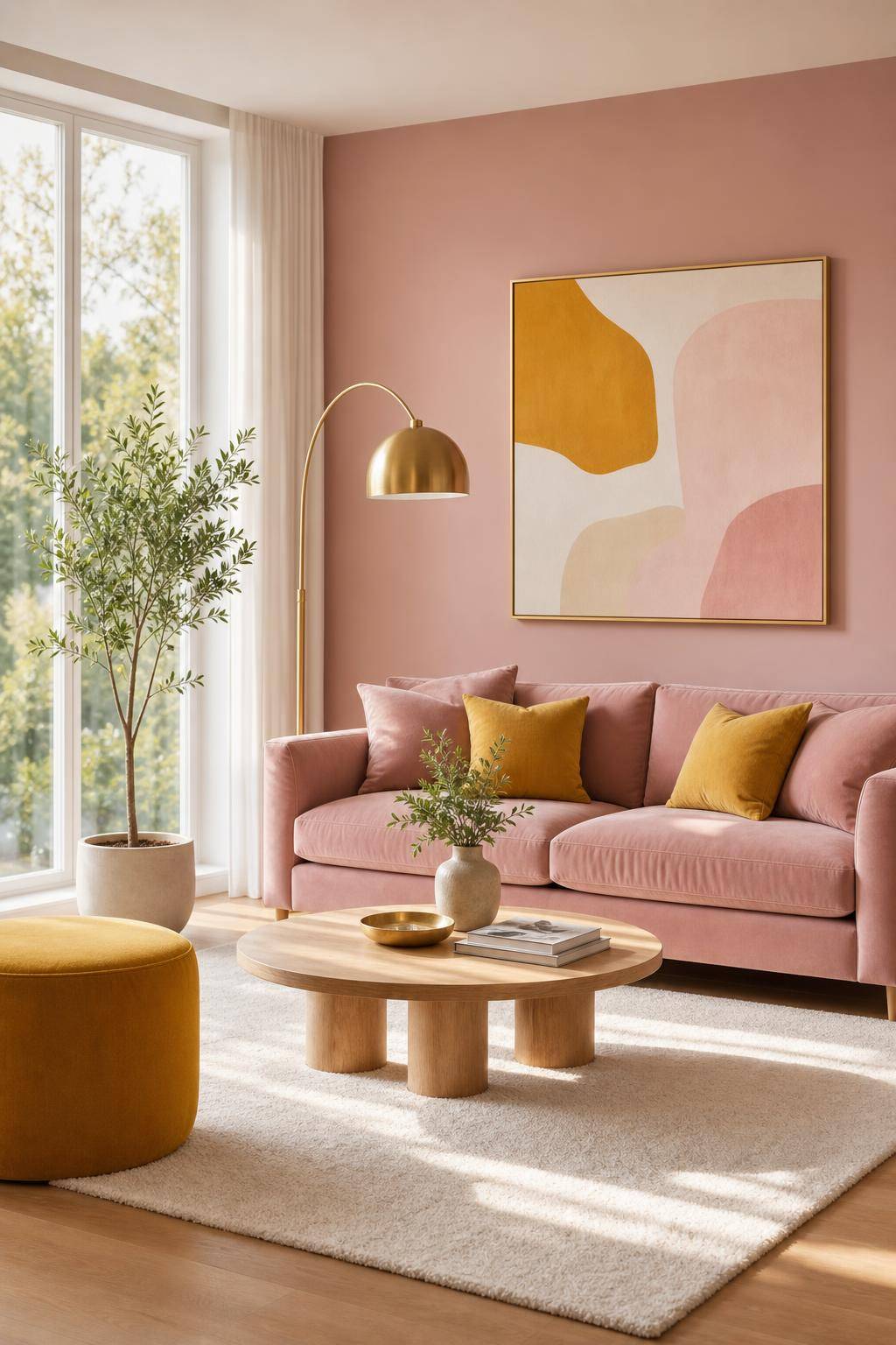 Einrichtungsideen: Welche Farbe passt zu Rosa?- Experimentiere mit Senfgelb als frischem Akzent
