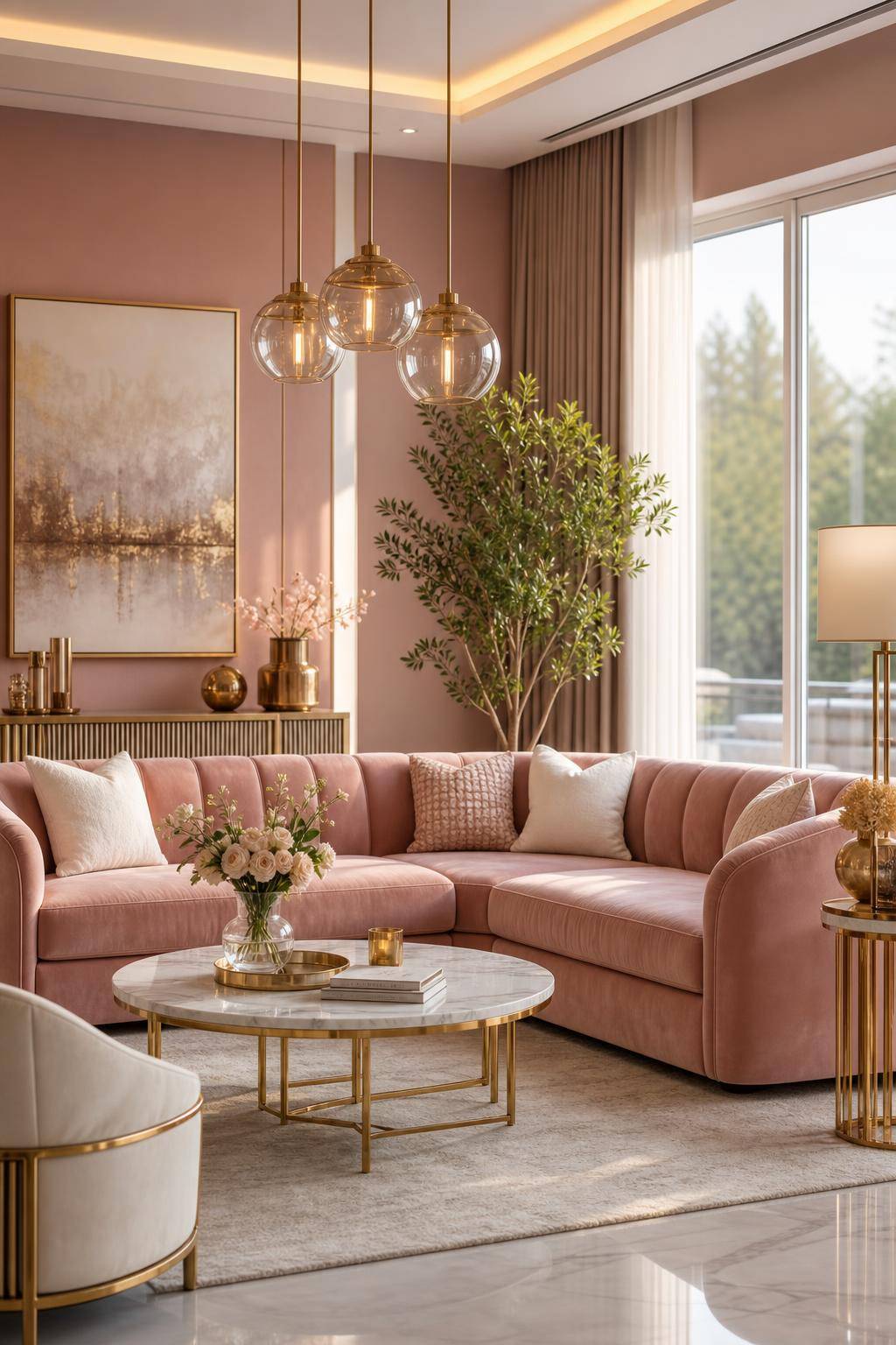 Einrichtungsideen: Welche Farbe passt zu Rosa?- Integriere Goldtöne für luxuriösen Chic