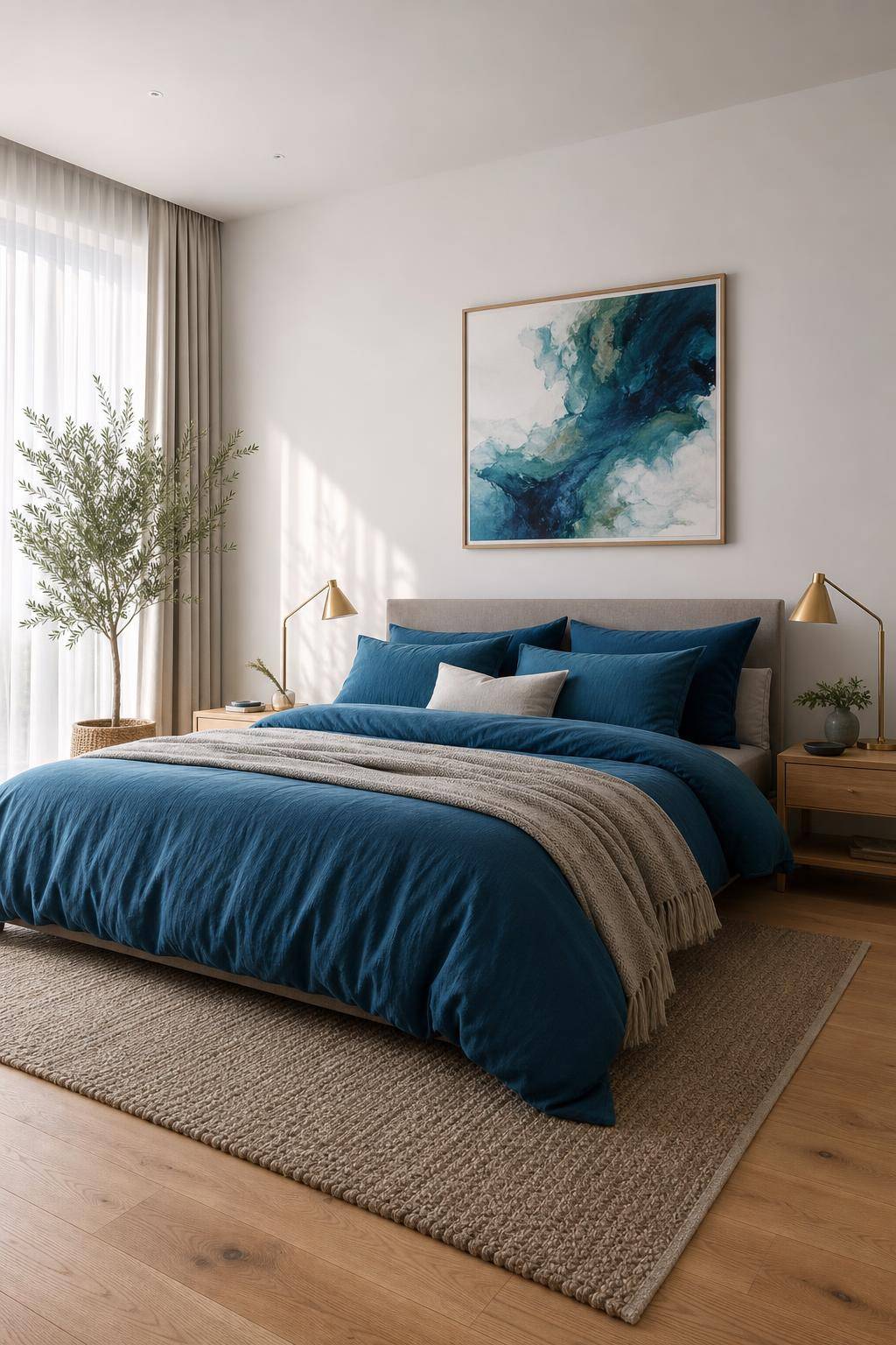Einrichtungsideen mit der Farbe Petrol- Versuche petrolfarbene Bettwäsche für das Schlafzimmer