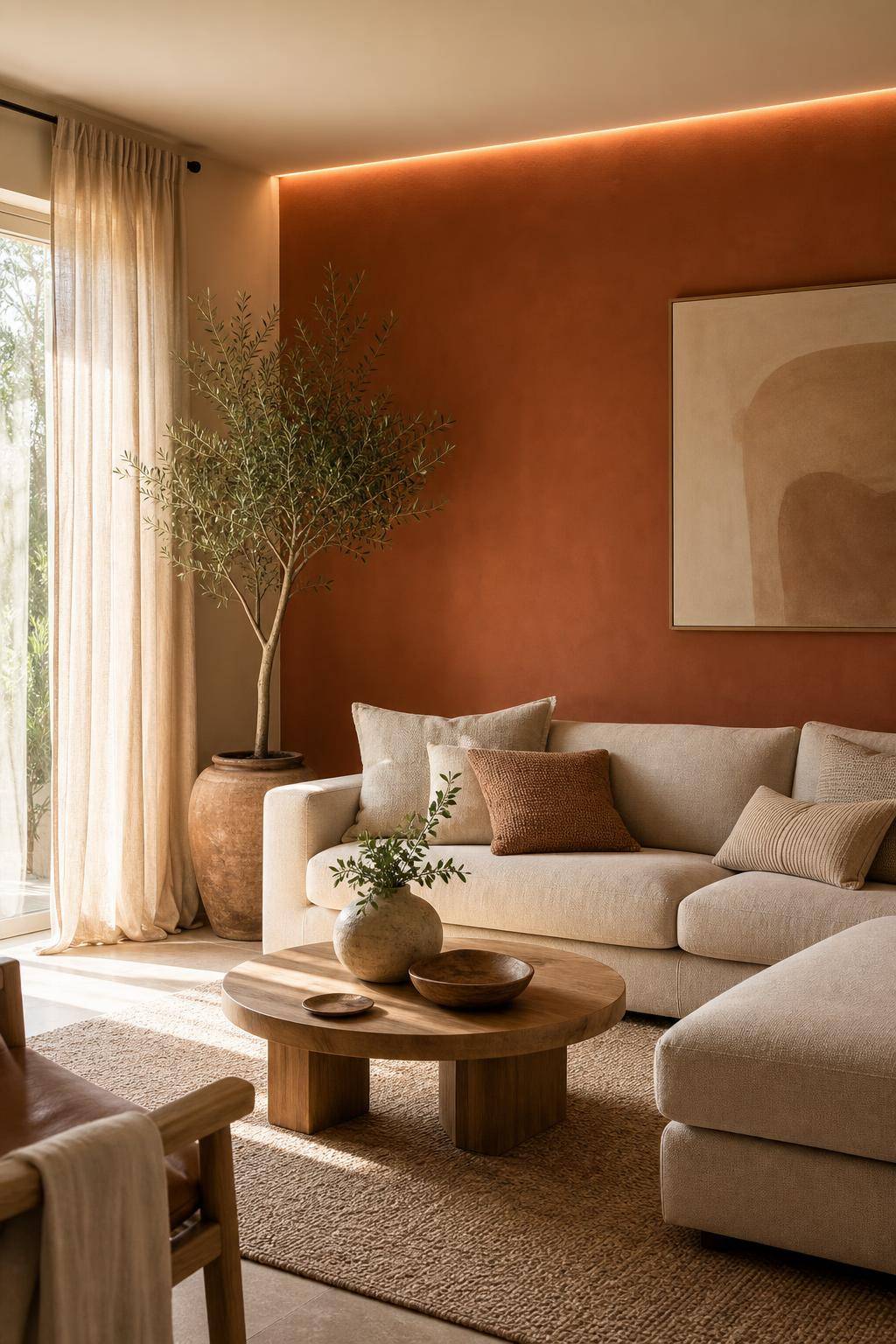 Einrichtungsideen mit der Farbe Terracotta- Streiche eine Wand in warmem Terracotta