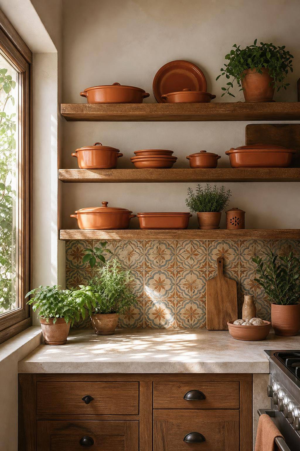 Einrichtungsideen mit der Farbe Terracotta- Verleihe der Küche mit Terracotta-Backformen Charme