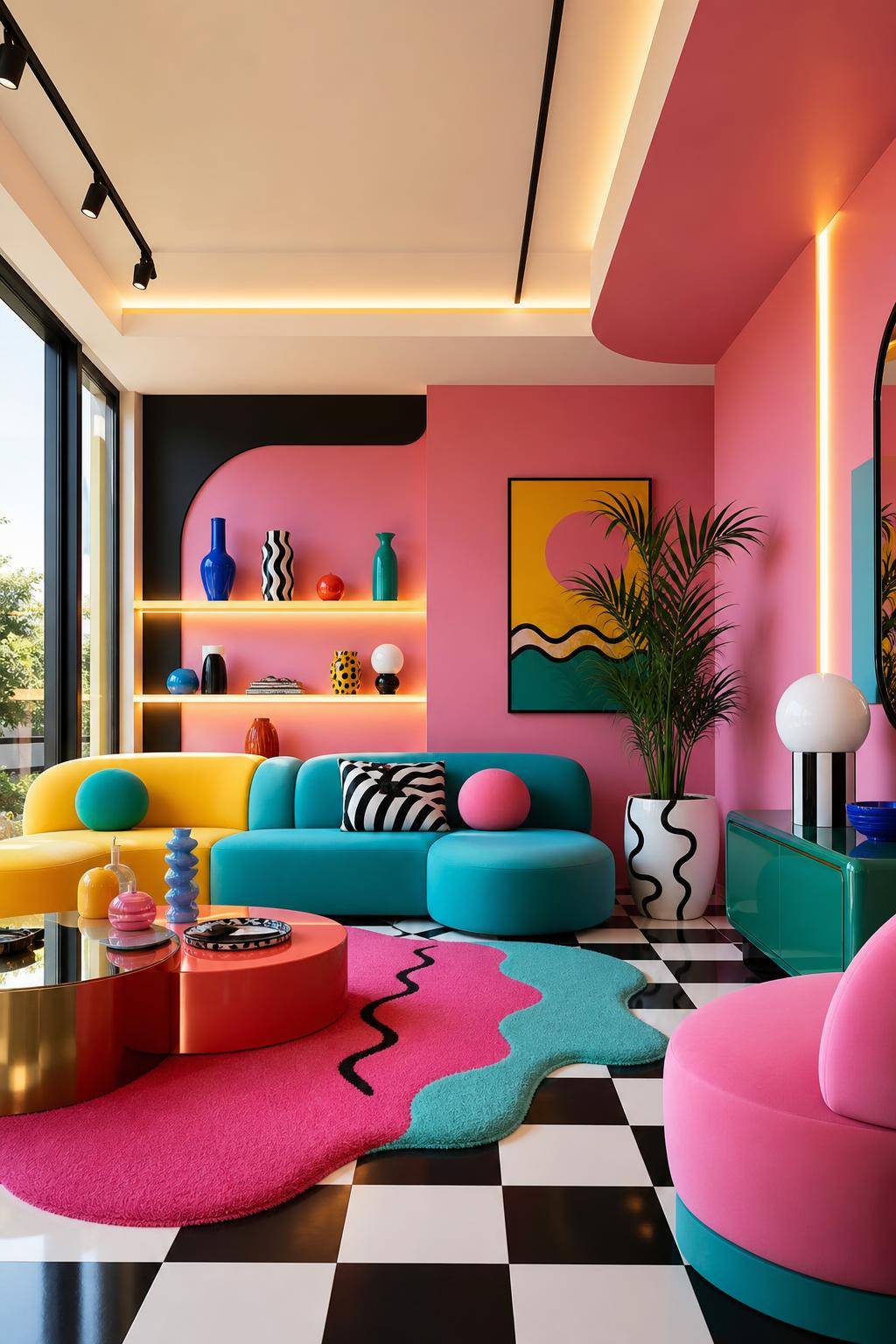 Einrichtungsstil: Memphis-Design-Setze knallige Farben als Eyecatcher ein