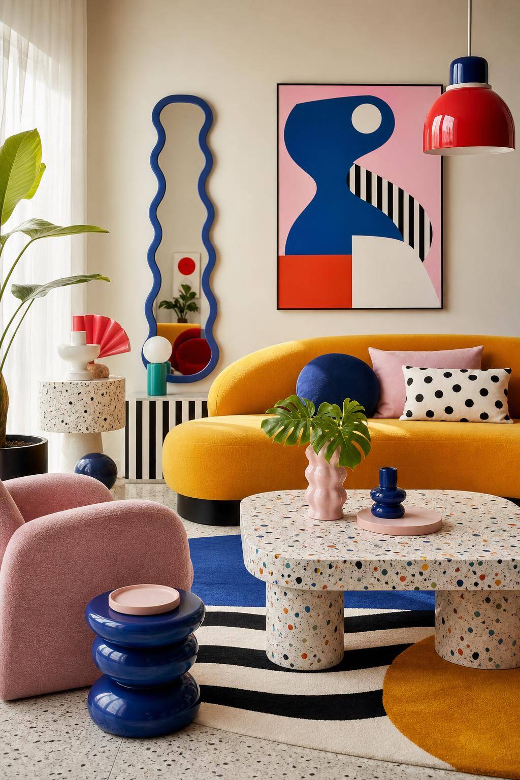 Einrichtungsstil: Memphis-Design- Integriere asymmetrisch geformte Wohnaccessoires