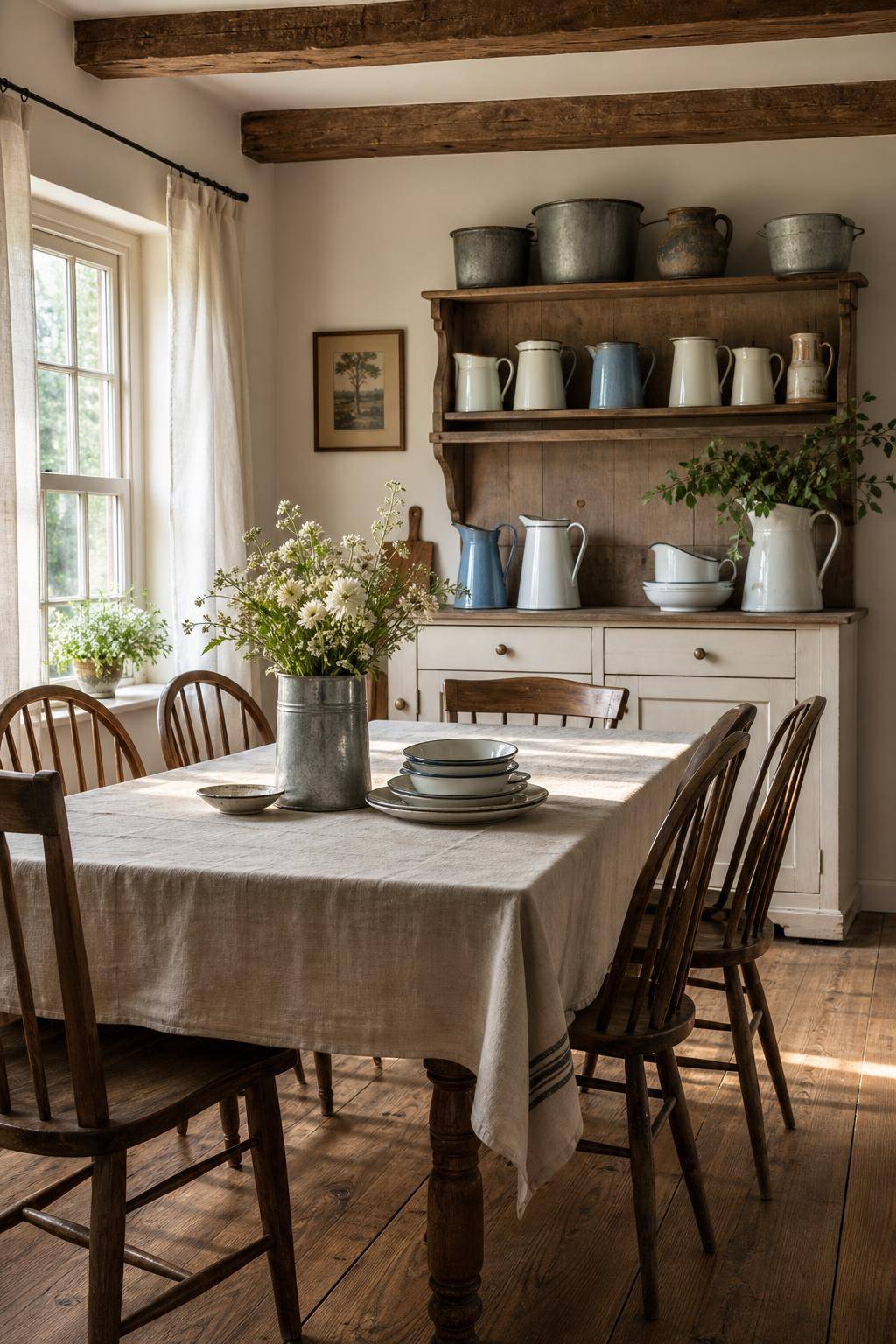 Esszimmer im Landhausstil- Greife zu Accessoires aus Zink und Emaille