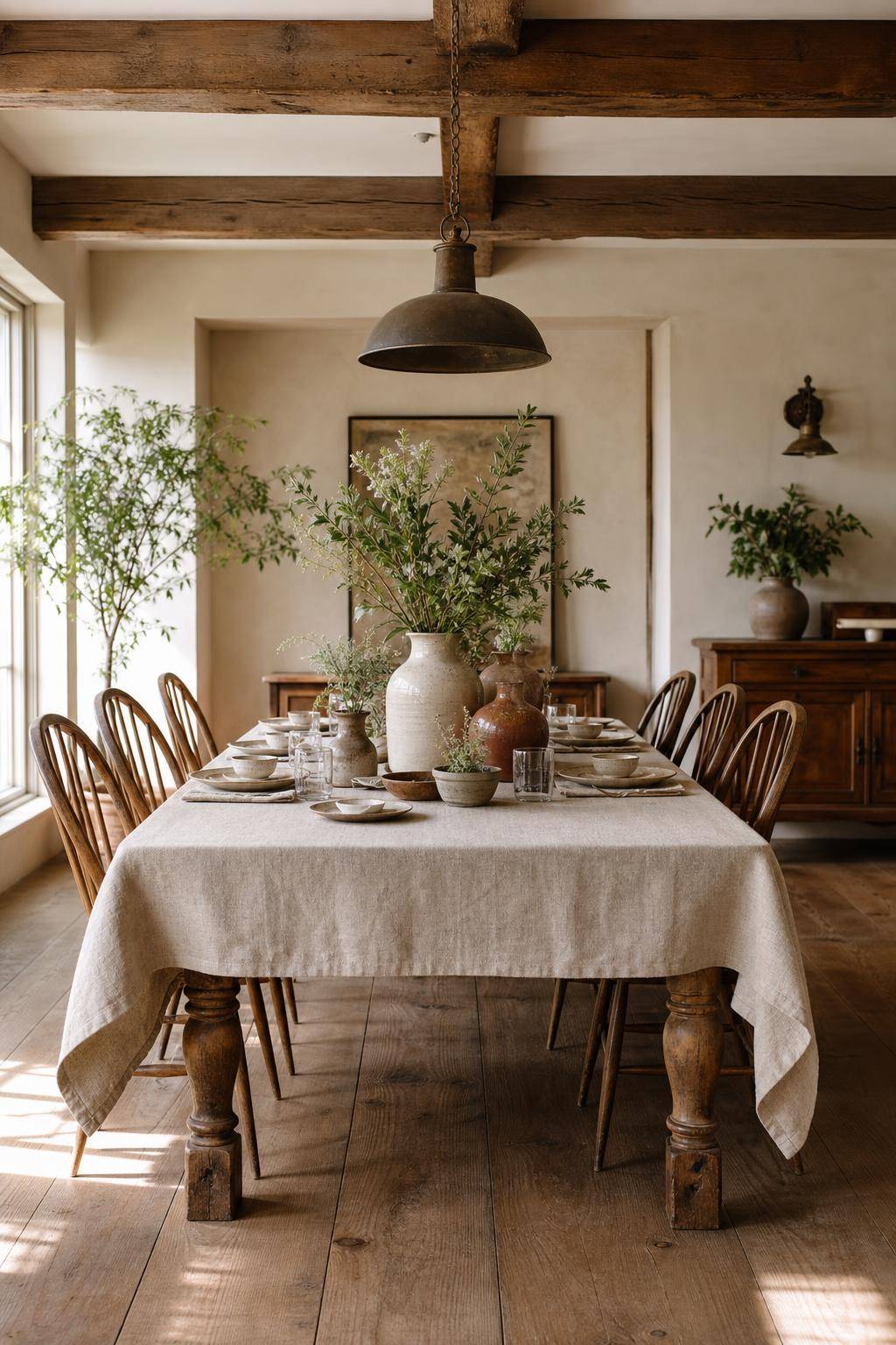 Esszimmer im Landhausstil- Präsentiere handgemachte Keramik als Eyecatcher