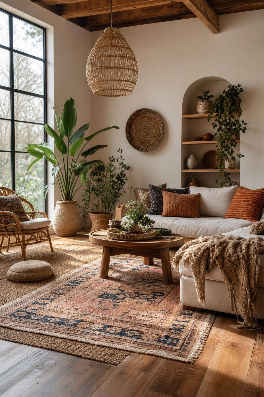 Ideen: Einrichten mit Boho-Teppich- Platziere Teppiche asymmetrisch für einen modernen Look