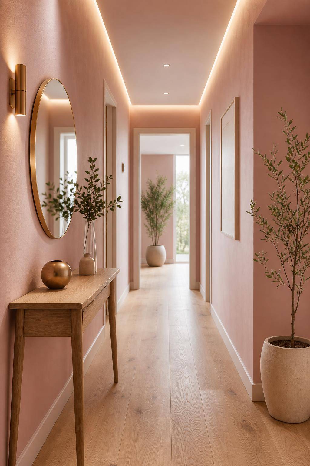 Ideen: Wandfarbe Rosa- Probiere Rosatöne im Flur für sanften Empfang