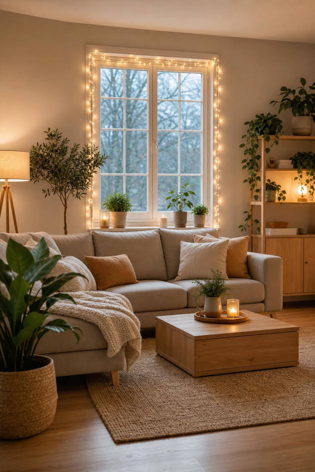 Ideen für Deko mit Lichterketten- Befestige sie um dein Fenster herum
