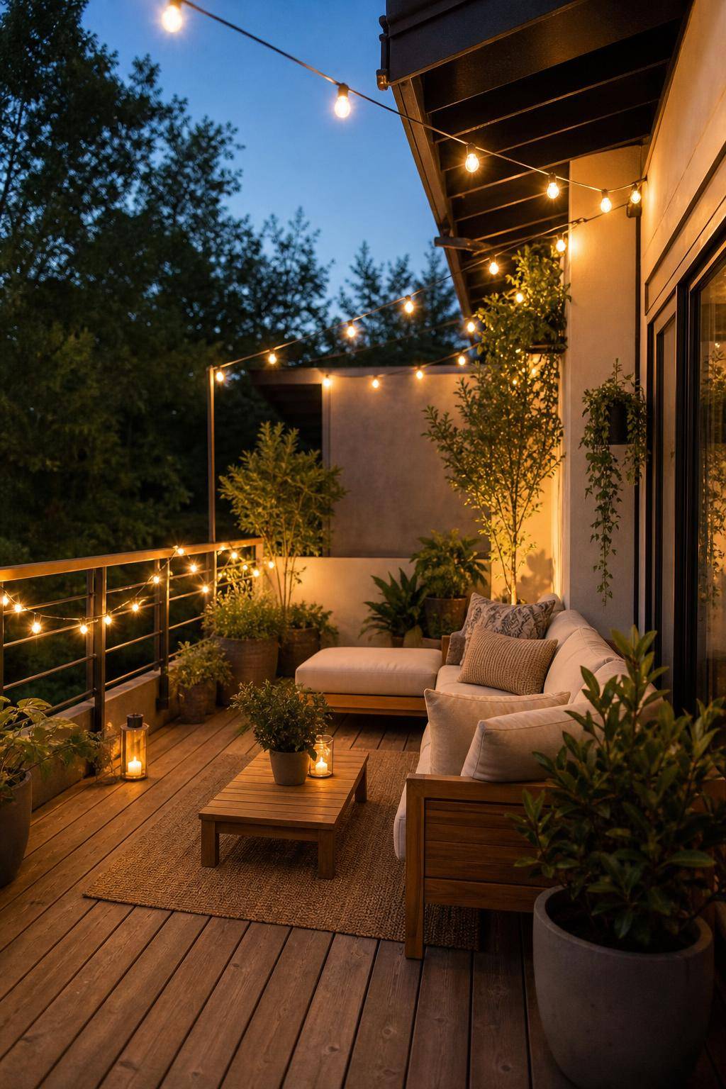 Ideen für Deko mit Lichterketten- Belebe Balkon oder Terrasse mit Kettenlicht