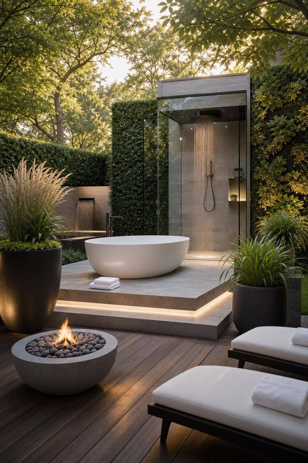 Ideen für Luxus-Garten-Gestalte einen privaten Outdoor-Spa-Bereich