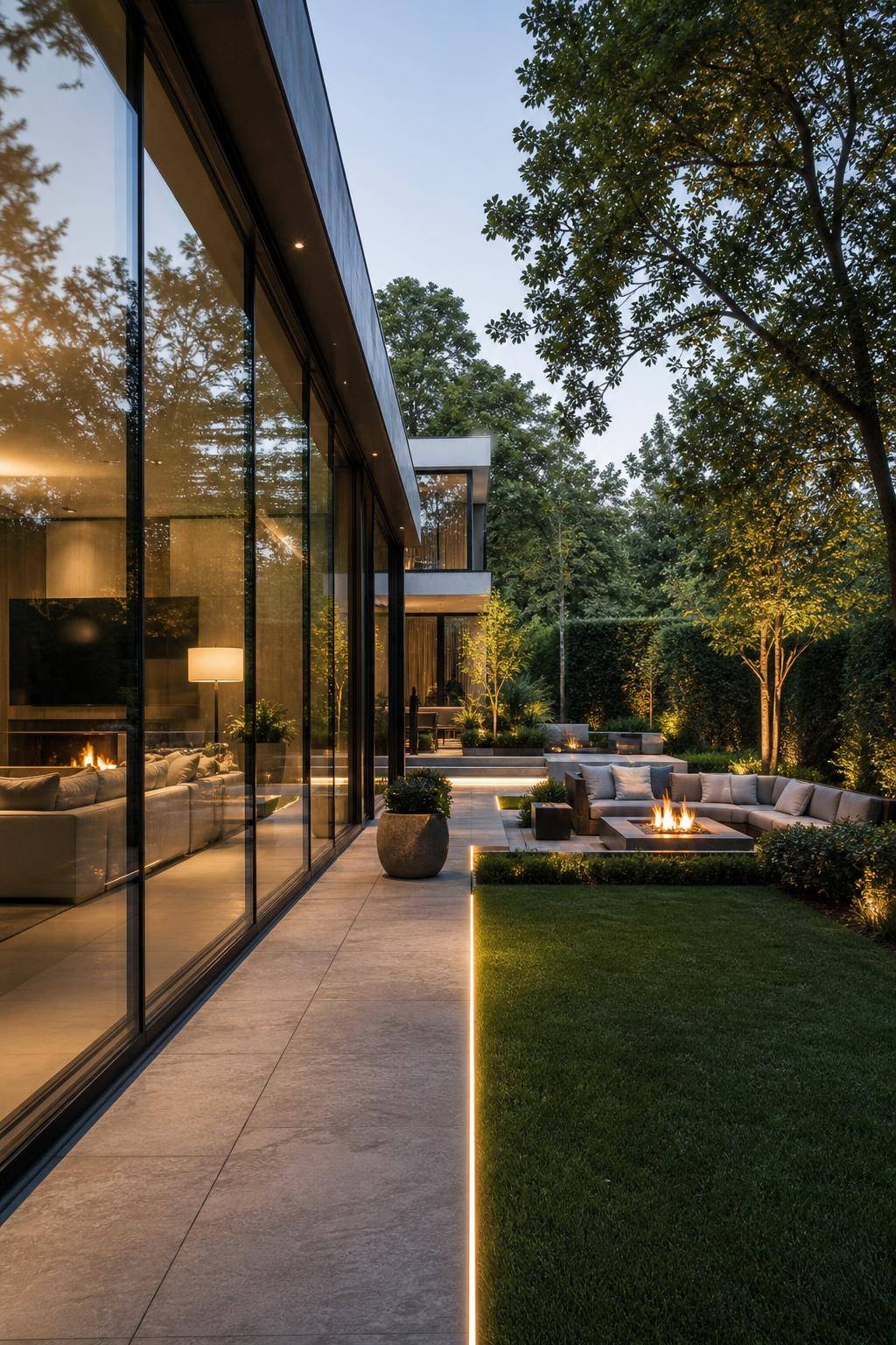 Ideen für Luxus-Garten- Erweitere den Garten durch elegante Glaswände
