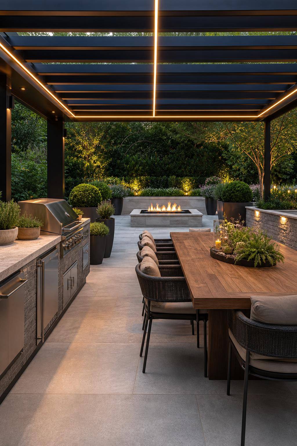Ideen für Luxus-Garten- Schaffe eine elegante Gartenküche für Gäste