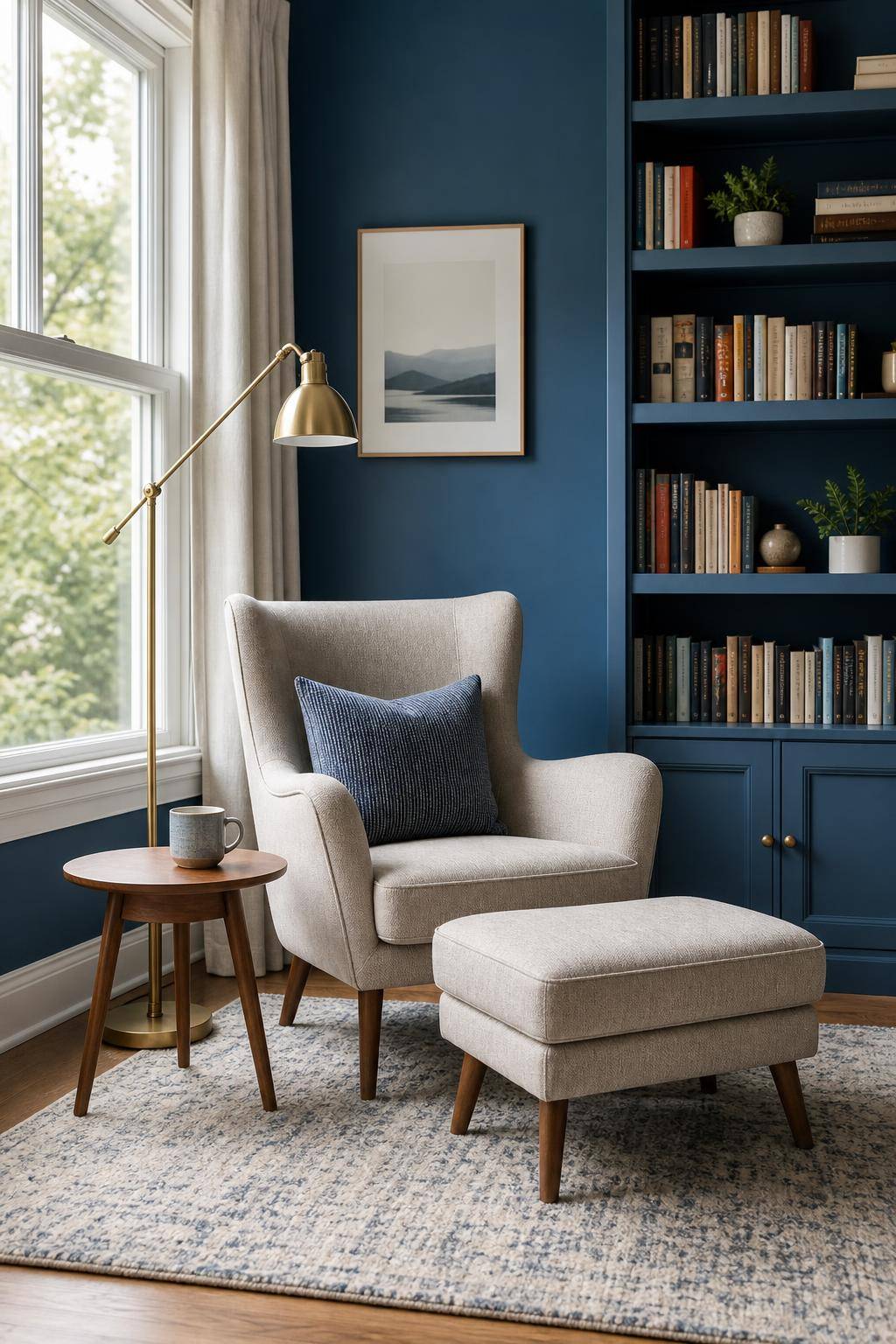 Ideen und Inspiration: Wandfarbe Blau- Baue eine Leseecke mit blauer Wandfarbe