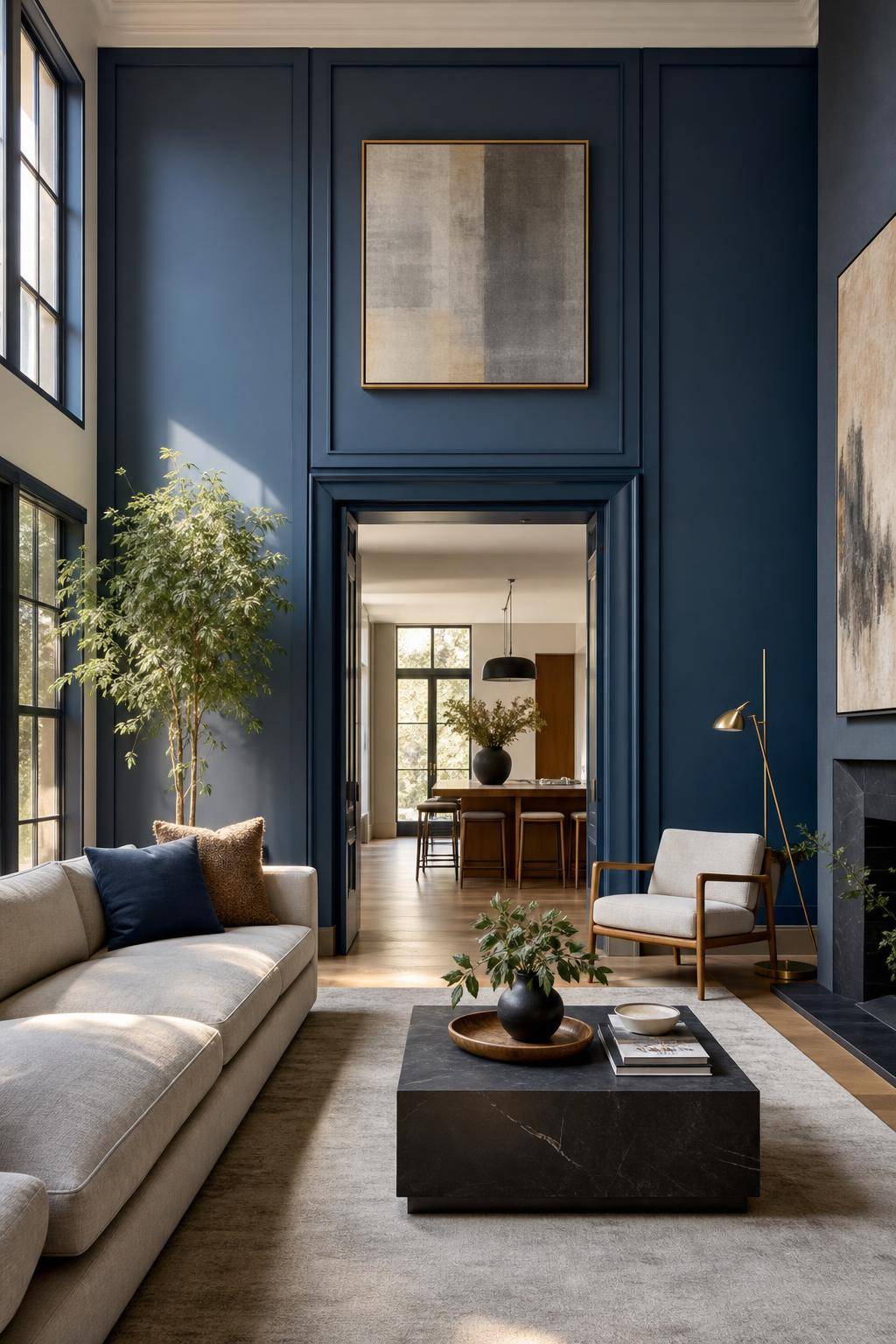 Ideen und Inspiration: Wandfarbe Blau- Betone Architektur durch gezielte Blaumarkierungen