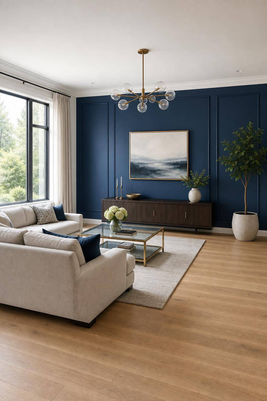 Ideen und Inspiration: Wandfarbe Blau- Streiche nur eine Wand für Akzente