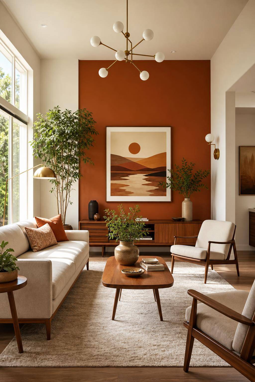 Ideen und Inspiration: Wandfarbe Orange- Streiche nur eine Akzentwand in Kupferorange