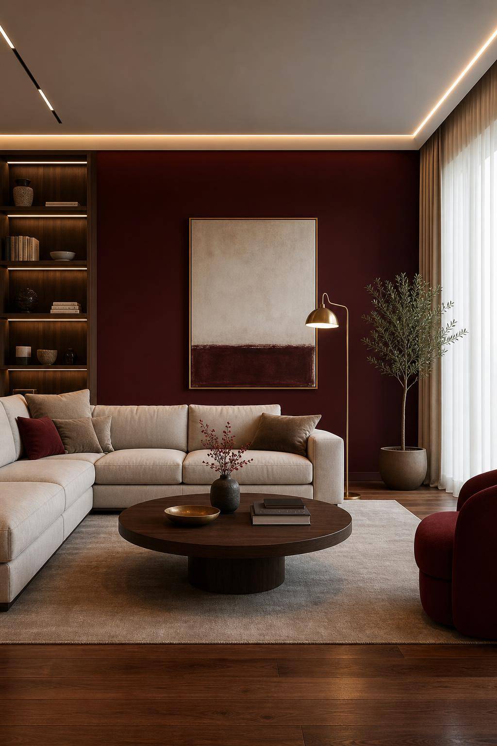 Ideen und Inspiration: Wandfarbe Rot- Wähle ein sattes Weinrot als Eyecatcher