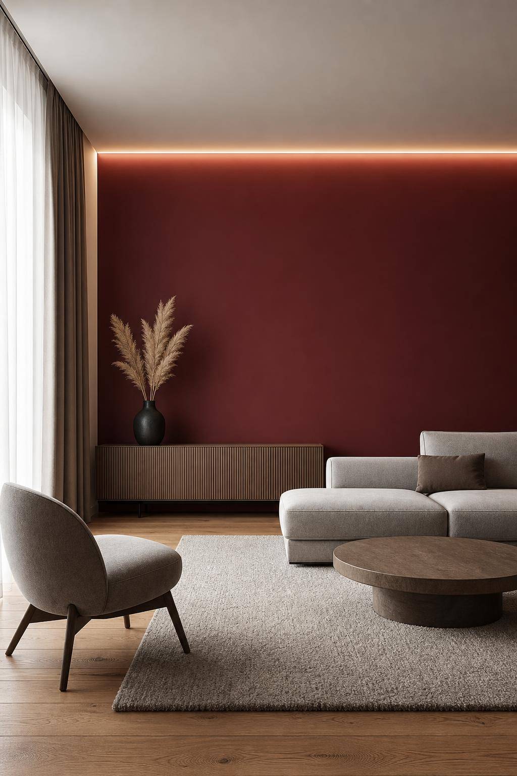 Ideen und Inspiration: Wandfarbe Rot- Wähle reduzierte Deko für elegante Roteffekte