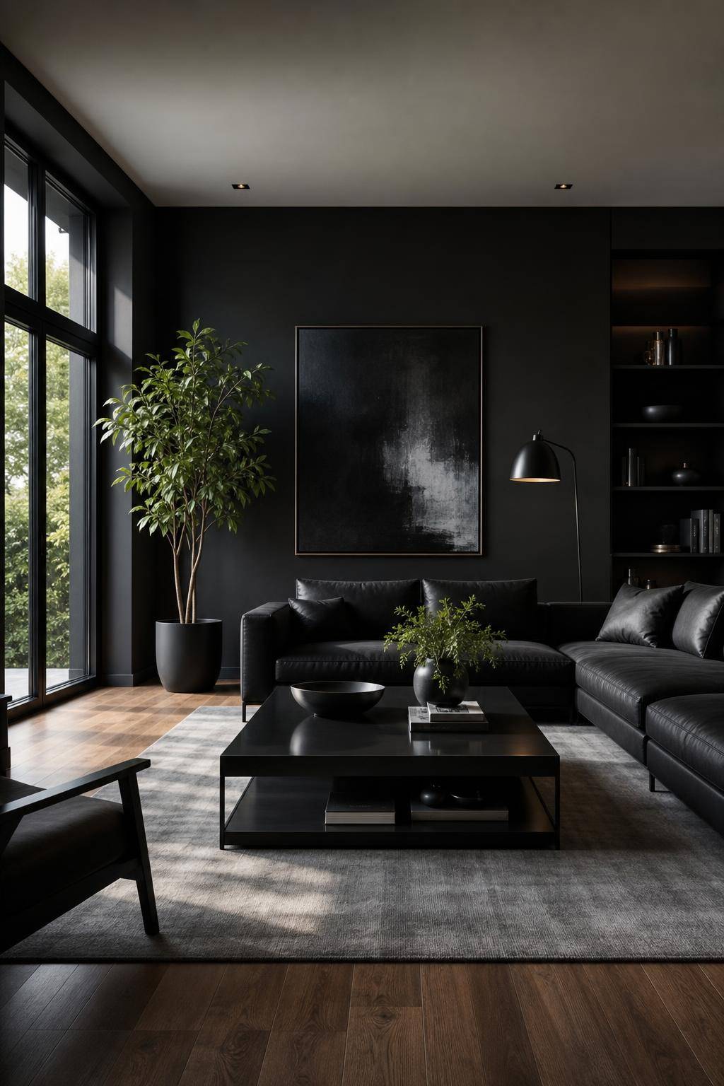 Ideen und Inspiration: Wandfarbe Schwarz- Mixe unterschiedliche Schwarznuancen bewusst