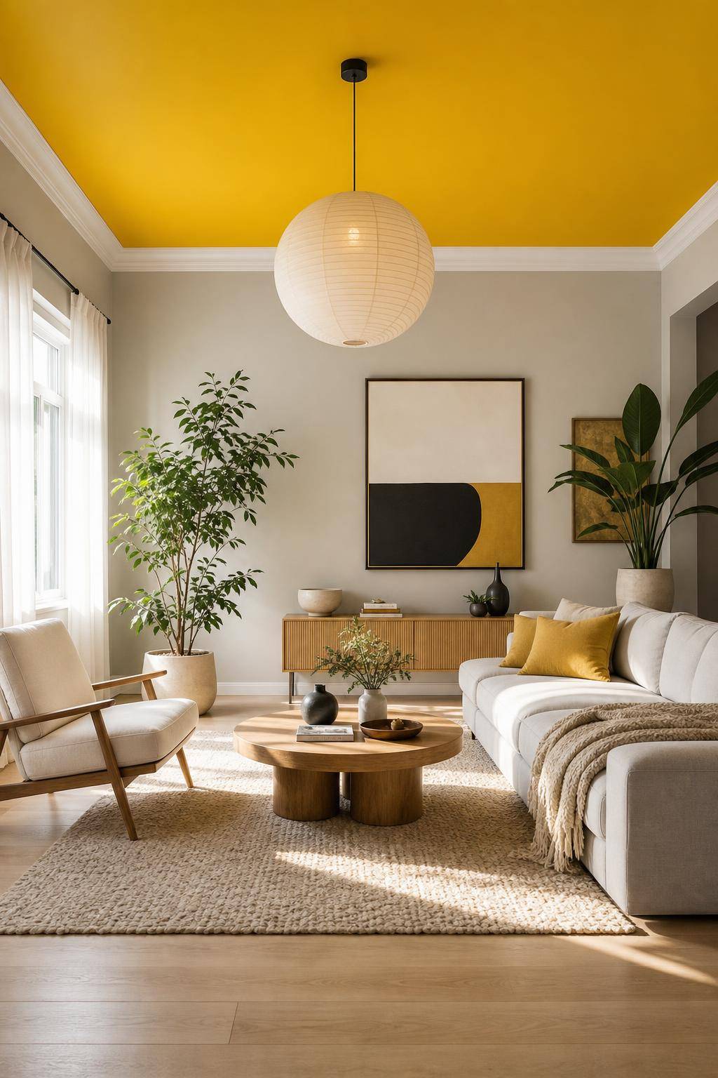 Inspiration: Wandfarbe Gelb- Gestalte die Decke mutig in sonnigem Gelb