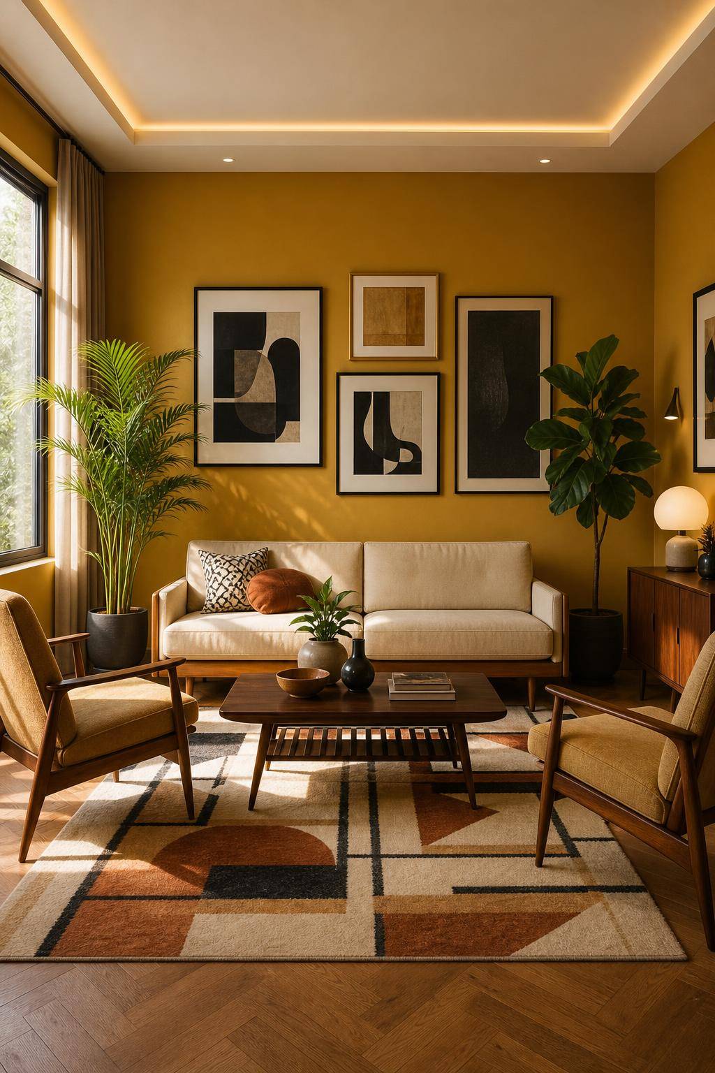 Inspiration: Wandfarbe Gelb- Wähle senfgelbe Farbtöne für Retro-Charme