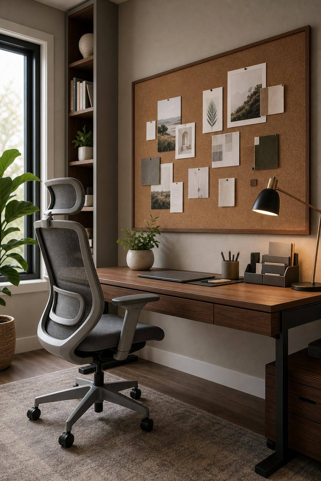 Inspiration: ergonomischen Arbeitsplatz einrichten- Installiere eine dekorative Pinnwand