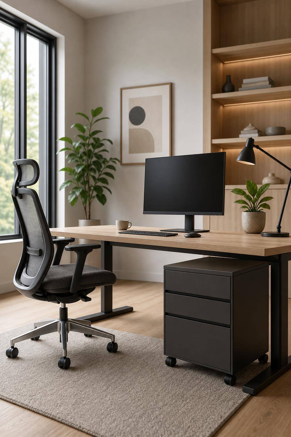 Inspiration: ergonomischen Arbeitsplatz einrichten- Integriere mobile Rollcontainer