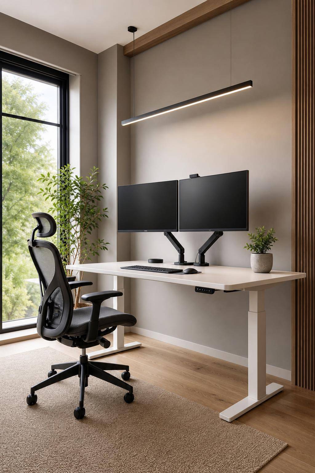 Inspiration: ergonomischen Arbeitsplatz einrichten- Nutze einen höhenverstellbaren Schreibtisch