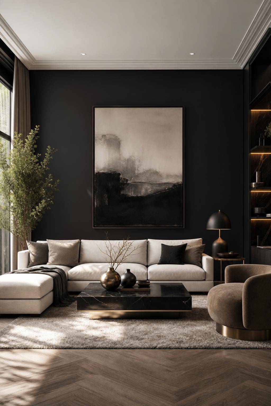 Inspiration: moderne Wandfarben- Nutze Schwarz als edles Designelement an Wänden