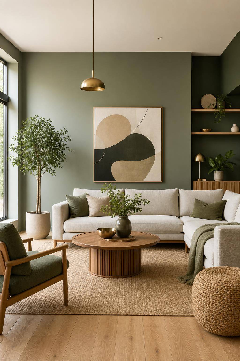 Inspiration: moderne Wandfarben- Spiele mit matten Grüntönen für Frische