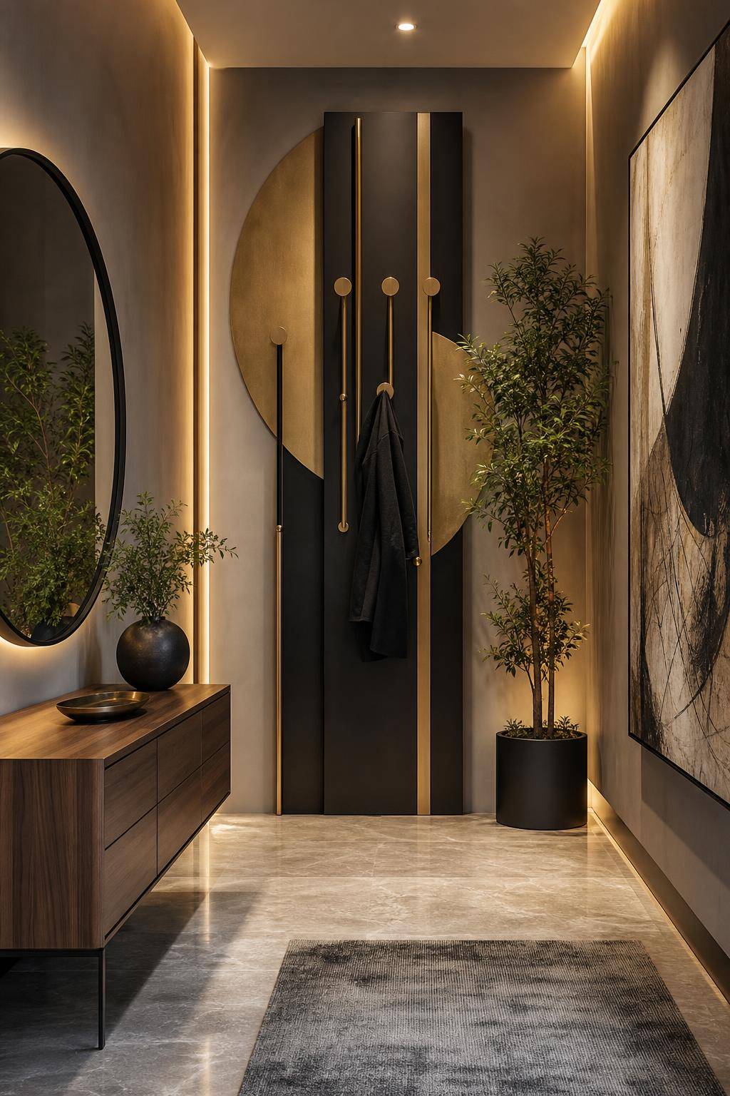 Inspiration für Designer-Flur einrichten- Setze auf extravagante Garderobenlösungen als Eyecatcher