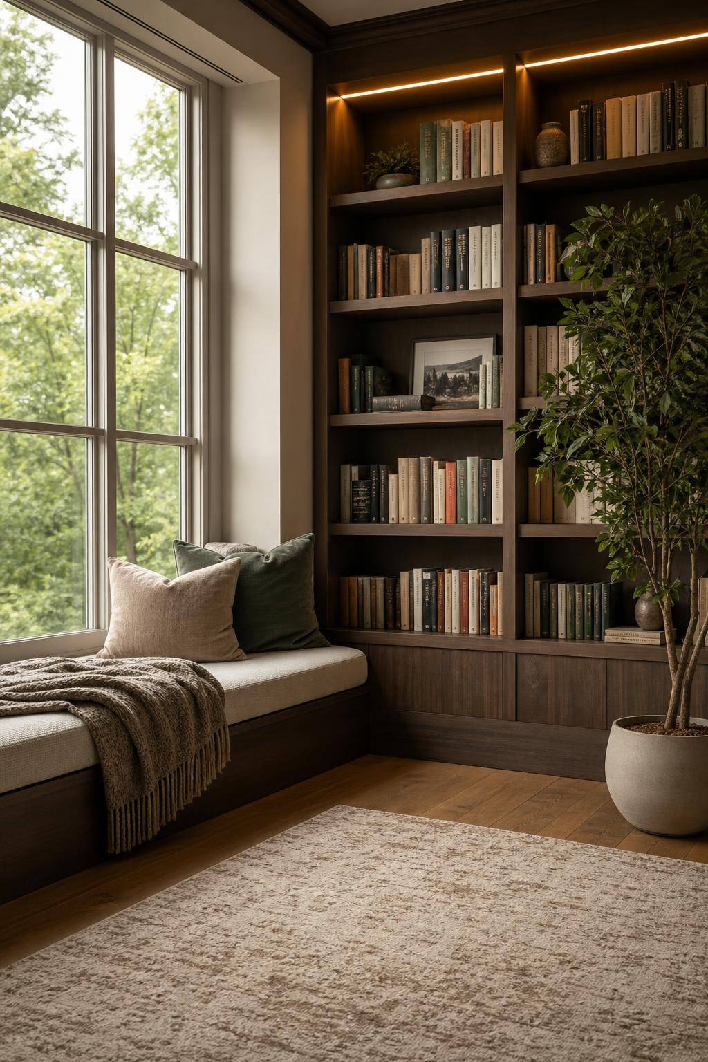 Lesezimmer einrichten: Inspiration und Ideen- Kreiere eine kleine Kuschelecke mit Kissen