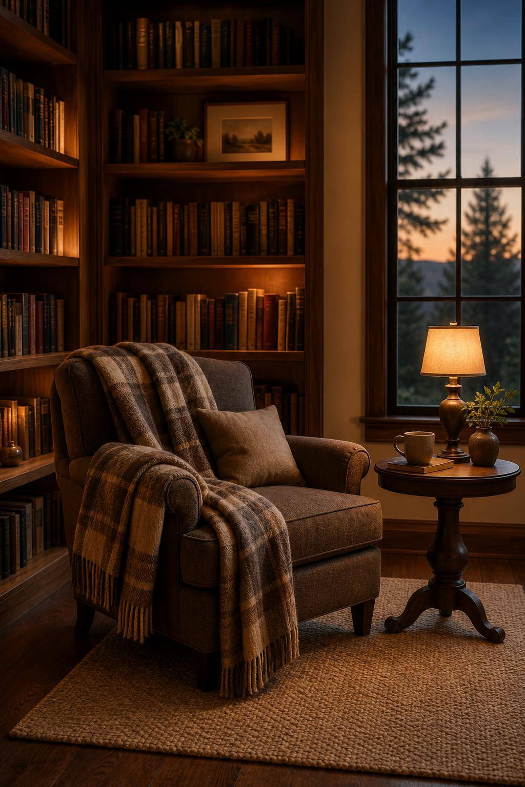 Lesezimmer einrichten: Inspiration und Ideen- Lege eine Lesedecke für kühle Abende bereit