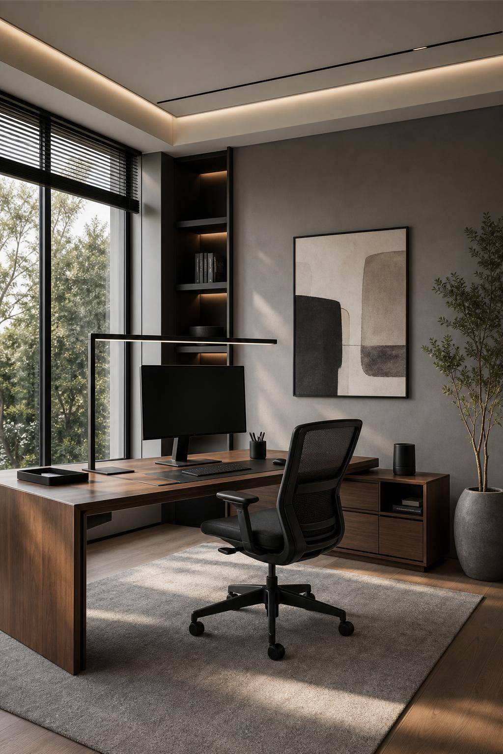 Männerwohnung einrichten- Halte den Arbeitsplatz minimalistisch und clean