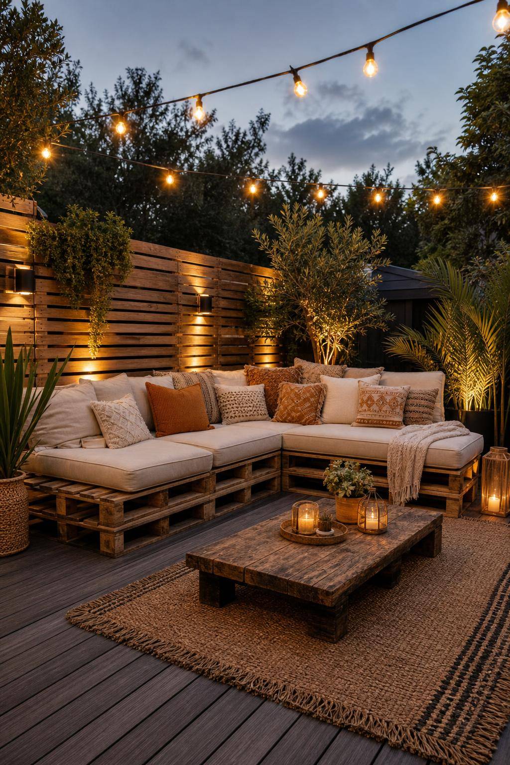 Outdoor-Wohnzimmer gestalten- Baue ein Paletten-Sofa für Boho-Charme