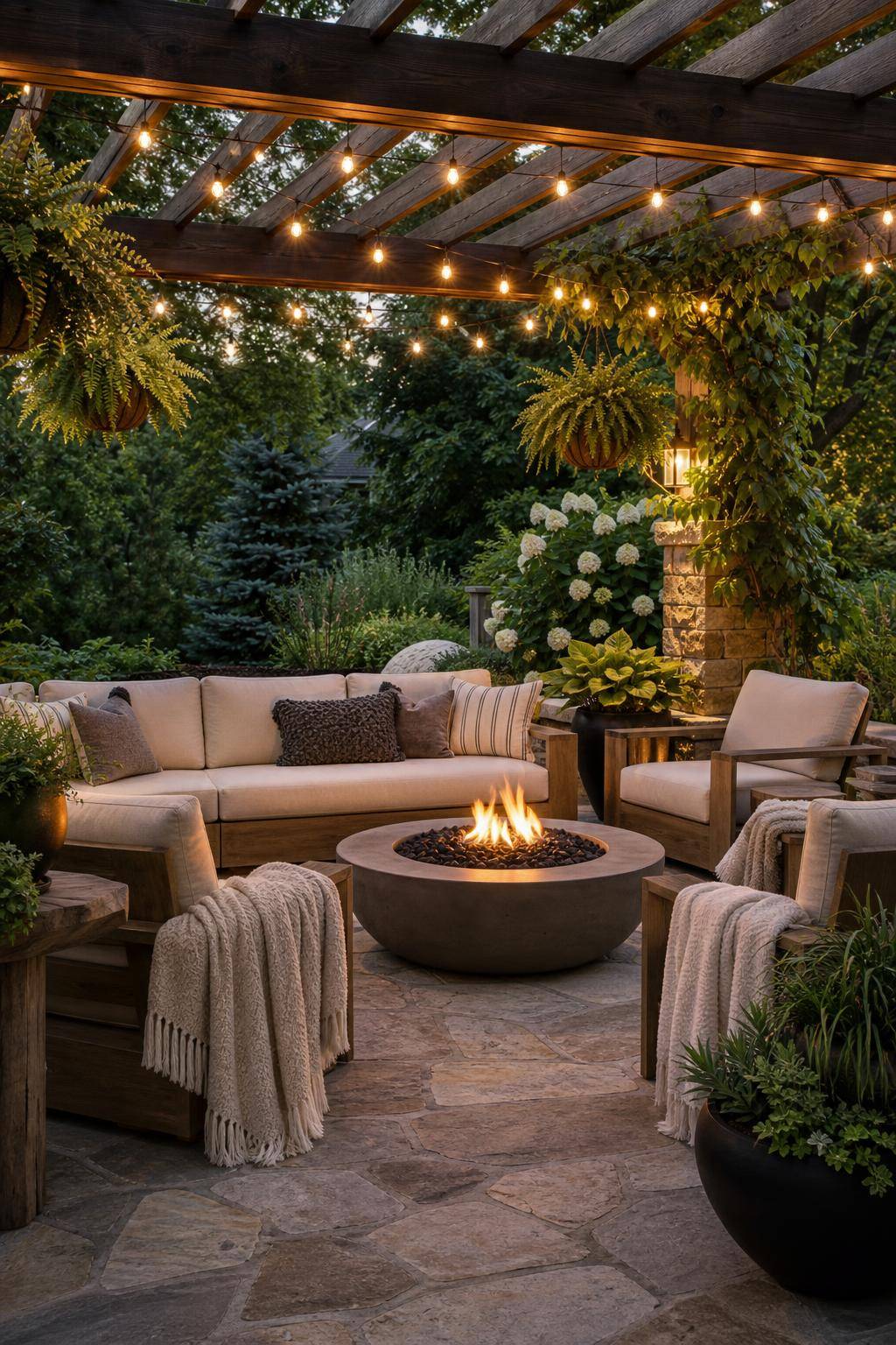 Outdoor-Wohnzimmer gestalten- Baue eine Feuerstelle als Mittelpunkt
