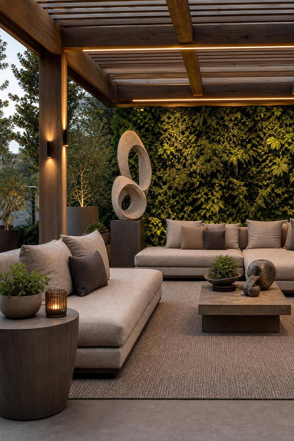Outdoor-Wohnzimmer gestalten- Präsentiere Kunstobjekte als Hingucker