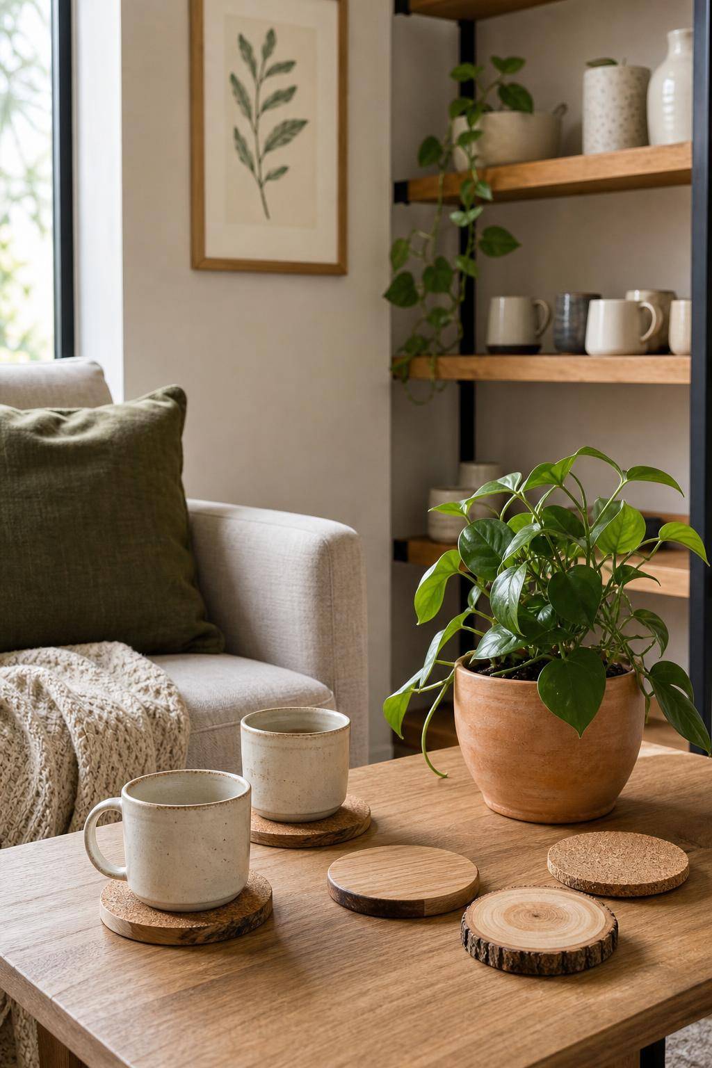 Kaffeeecke einrichten- Bastle DIY-Untersetzer aus Naturmaterialien