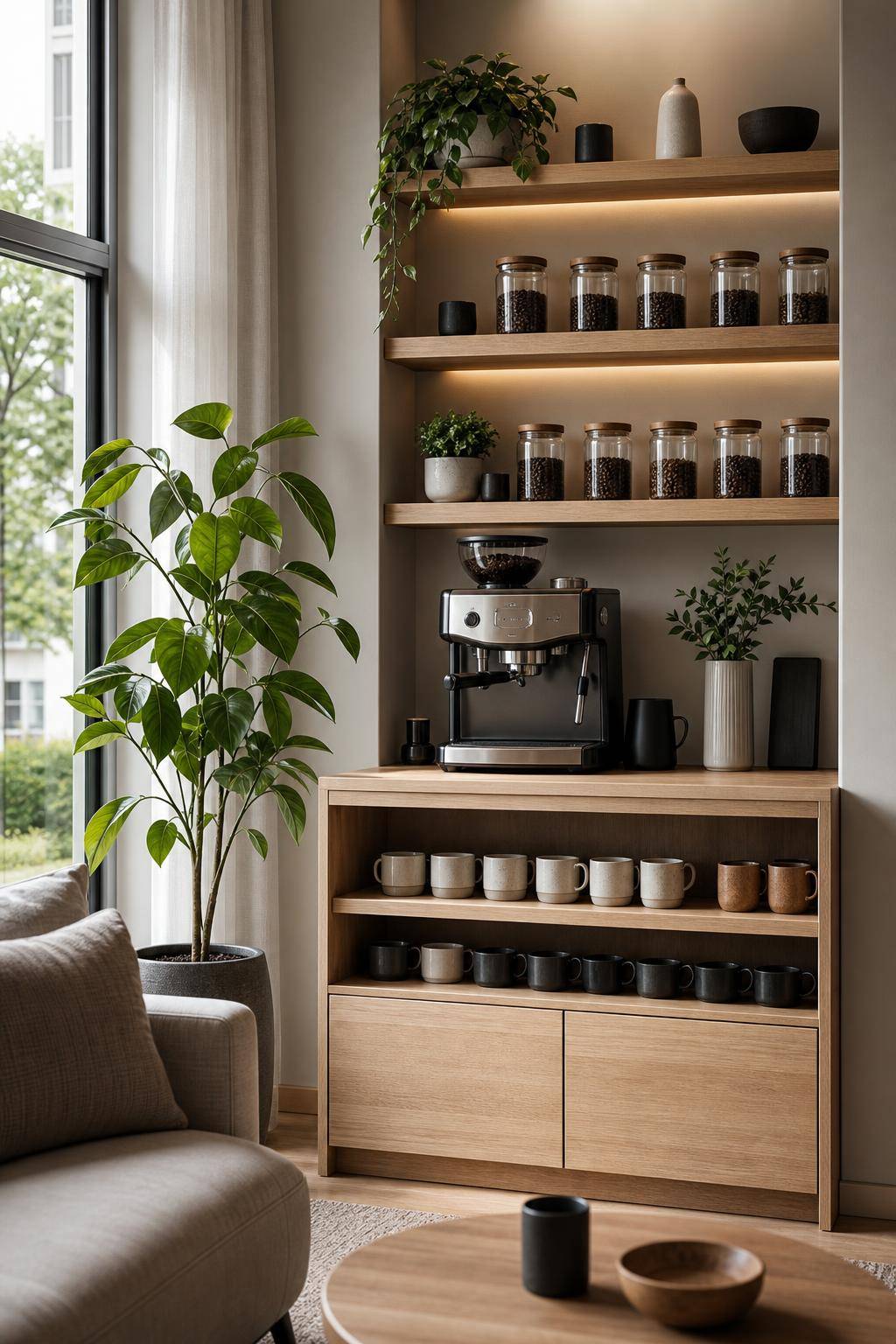 Kaffeeecke einrichten- Präsentiere exotische Kaffeebohnen in Gläsern