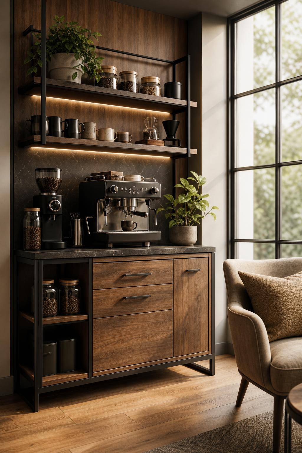 Kaffeeecke einrichten- Stelle eine Kaffee-Barista-Station auf