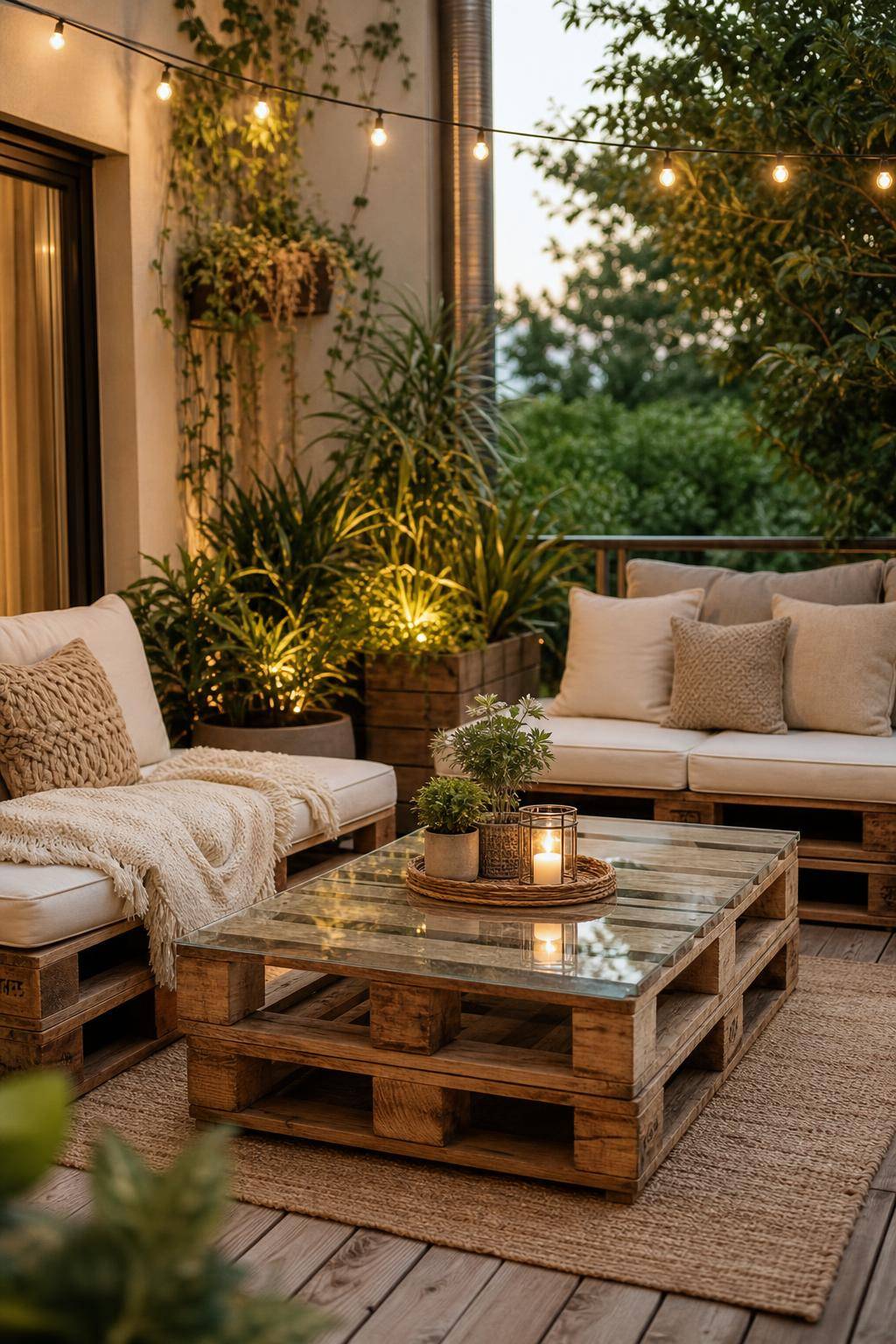 Palettenmöbel-Ideen: Garten und Balkon- Arrangiere Paletten für einen schicken Couchtisch