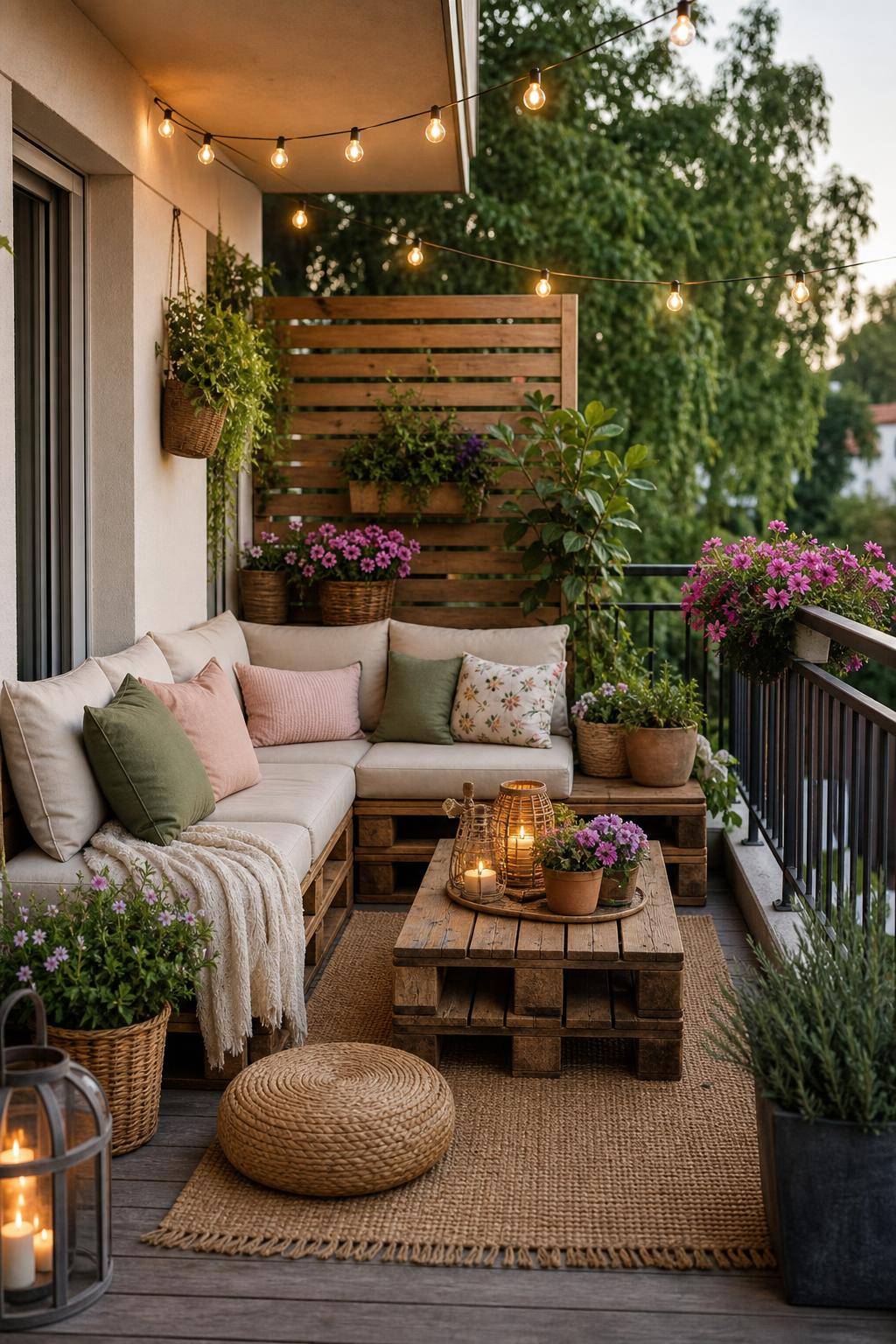 Palettenmöbel-Ideen: Garten und Balkon- Dekoriere Palettenmöbel saisonal mit passendem Zubehör