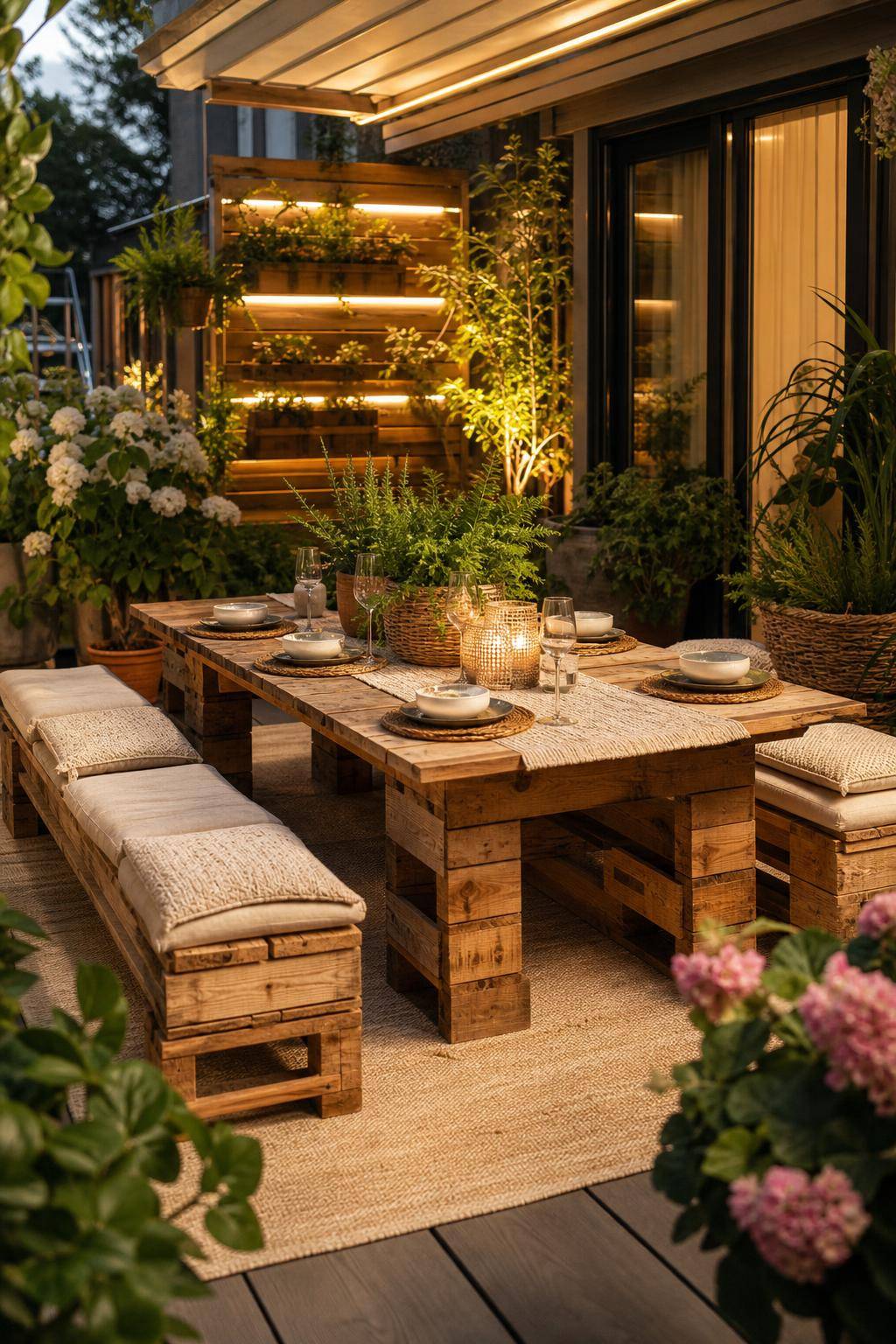 Palettenmöbel-Ideen: Garten und Balkon- Gestalte mit Paletten einen stylischen Outdoor-Esstisch