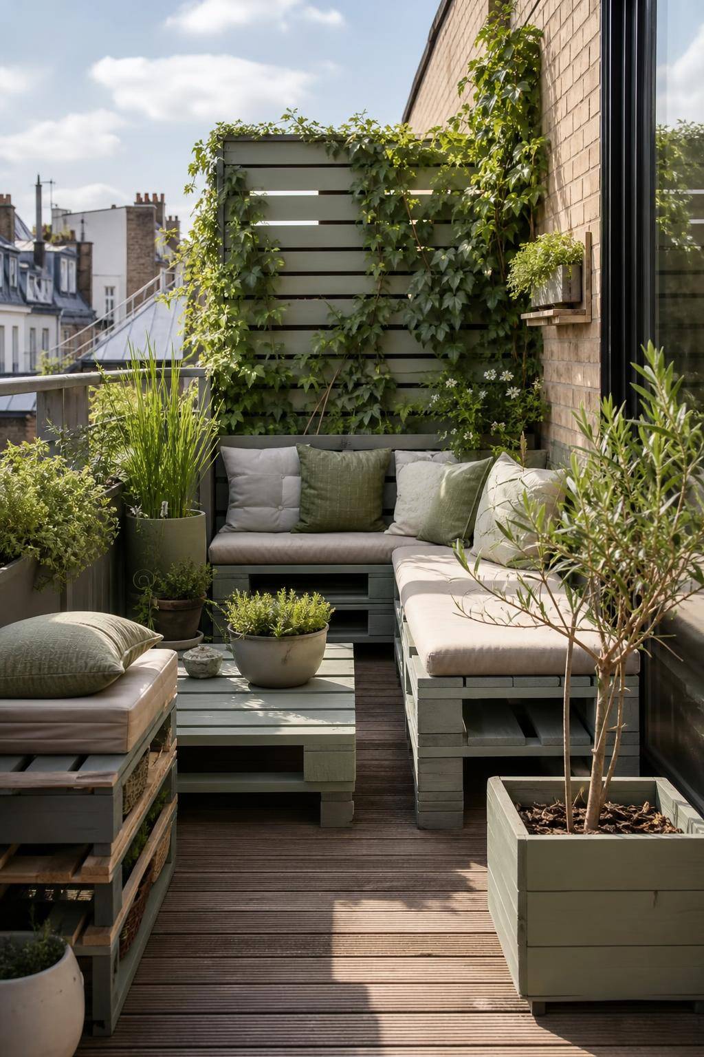 Palettenmöbel-Ideen: Garten und Balkon- Lackiere Paletten wetterfest gegen Regen und Sonne