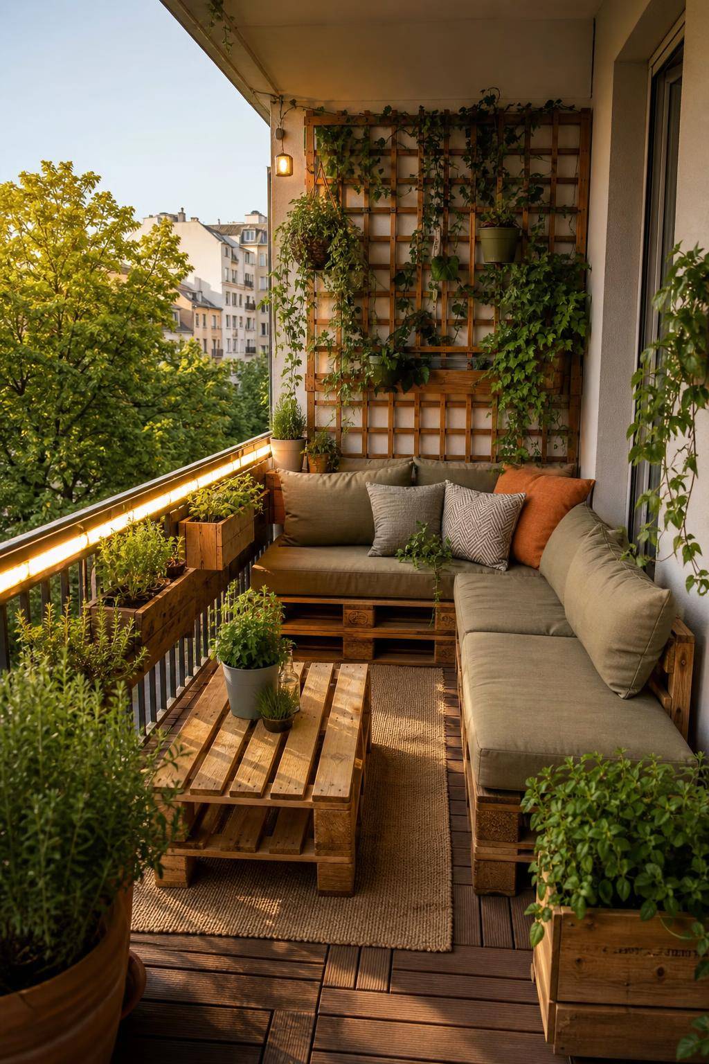 Palettenmöbel-Ideen: Garten und Balkon- Säge Paletten für maßgeschneiderte Balkonmöbel zurecht