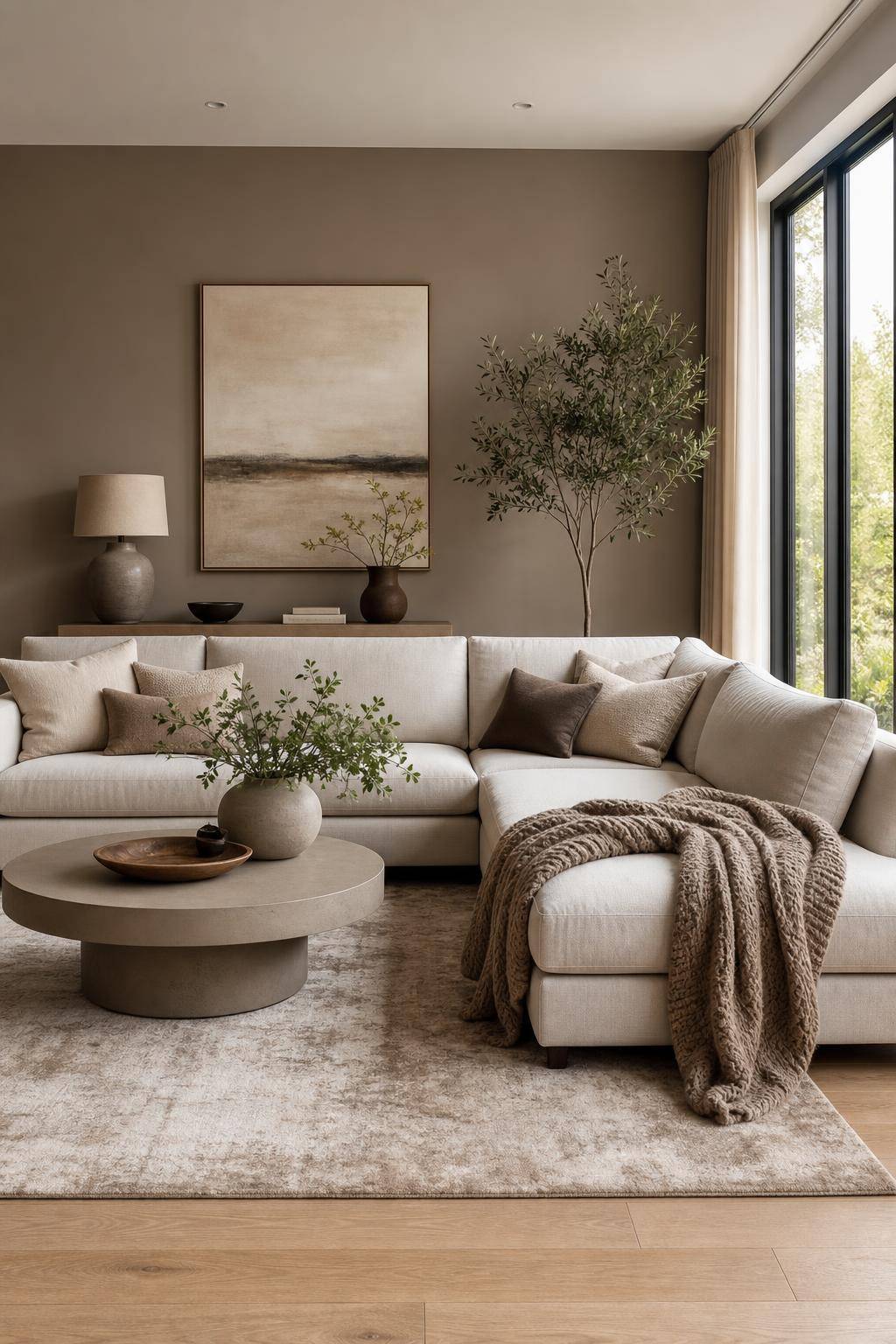 Tolle Ideen: Mit der Farbe Taupe einrichten- Streiche eine Wand in angesagtem Taupe